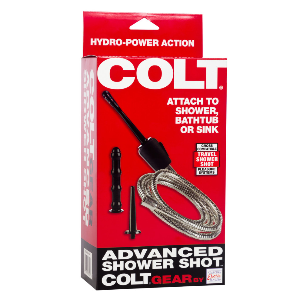 Анальный душ с тремя насадками Colt Shower Shot California Exotics, черно-серебряный фото №2 — секс игрушки: Украина, NO TABOO