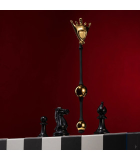 Вагінальні кульки The Chess Queen UPKO The Chess Collection металеві, чорно-золоті, 22 х 2.5 см - No Taboo