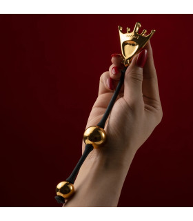 Вагінальні кульки The Chess Queen UPKO The Chess Collection металеві, чорно-золоті, 22 х 2.5 см - No Taboo