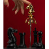 Уретральный катетер в виде шахматной фигуры Knight The Chess UPKO The Chess Collection с двумя насадками, металл, серебряно-золотой, фото №1 — секс шоп Украина, NO TABOO
