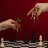 Уретральный катетер в виде шахматной фигуры Knight The Chess UPKO The Chess Collection с двумя насадками, металл, серебряно-золотой, фото №3 — секс шоп Украина, NO TABOO
