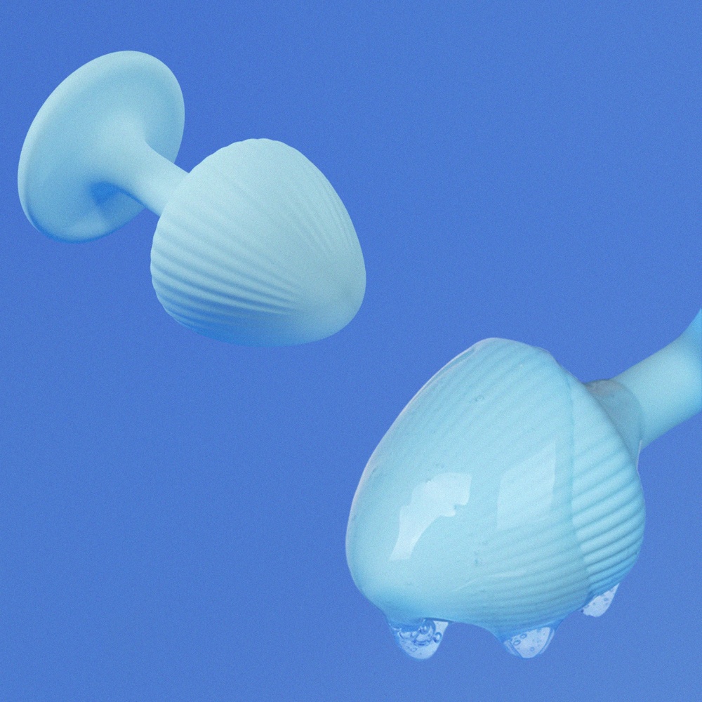 Набор анальных пробок The Mushroom UPKO, силиконовые, голубые, 3 шт. фото №3 — секс игрушки: Украина, NO TABOO