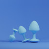 Набор анальных пробок The Mushroom UPKO, силиконовые, голубые, 3 шт. фото №1 — секс игрушки: Украина, NO TABOO