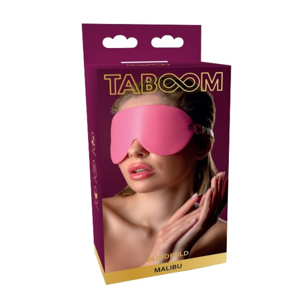 Маска на глаза Malibu Taboom, из веганской кожи, розовая, фото №0 — секс шоп Украина, NO TABOO