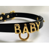 Чокер L с надписью Baby от UPKO, из кожи, черный с золотой фурнитурой, фото №4 — секс шоп Украина, NO TABOO