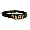 Чокер L с надписью Baby от UPKO, из кожи, черный с золотой фурнитурой, фото №1 — секс шоп Украина, NO TABOO