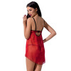 Пеньюар сексуальный с открытой грудью S/M Cherry Passion, со стрингами, красный, фото №2 — секс шоп Украина, NO TABOO