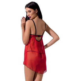 Пеньюар сексуальный с открытой грудью S/M Cherry Passion, со стрингами, красный - No Taboo