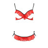 Комплект белья соблазнительный S/M Cherry Passion, с открытой грудью, 2 предмета, красный, фото №3 — секс шоп Украина, NO TABOO