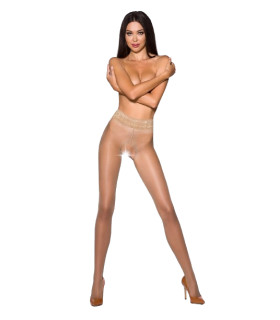Колготы эротичные с интимным вырезом M/L Tiopen 001 Passion, бежевые - No Taboo