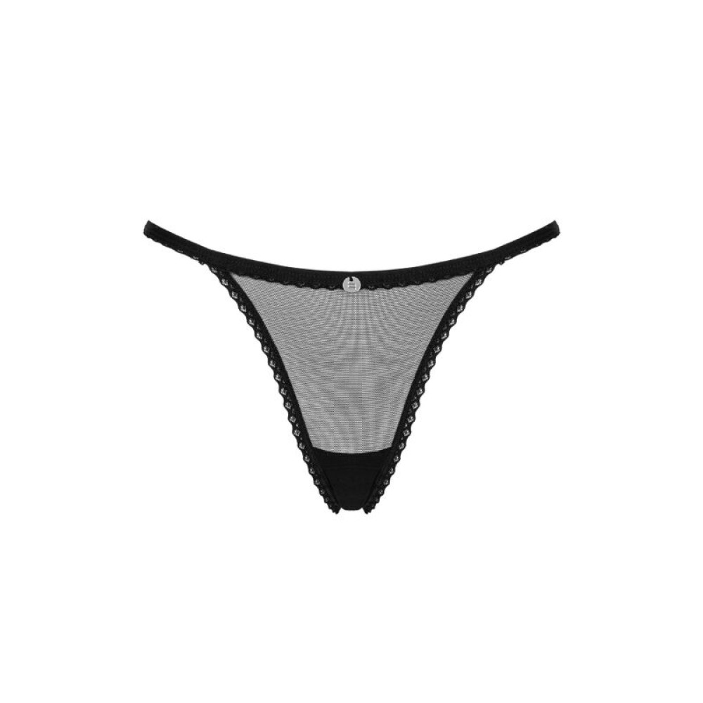Трусики эротичные сетчатые XS/S Celia Noir Obsessive, черные, фото №3 — секс шоп Украина, NO TABOO