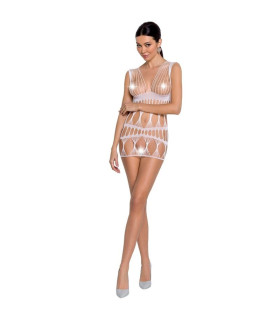 Сукня еротична з перфорацією One Size BS089 Passion, біла - No Taboo
