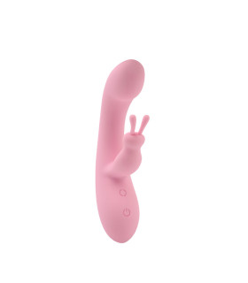 Вібратор-кролик Jumping Rabbit Aphrovibe Chisa, силіконовий, рожевий, 19.5 х 3.6 см - No Taboo