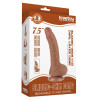 Фаллоимитатор реалистичный с двойной плотностью Sliding-Skin Lovetoy, на присоске, коричневый, 19.5 х 3.6 см фото №2 — секс игрушки: Украина, NO TABOO