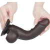 Фаллоимитатор реалистичный с двойной плотностью Sliding-Skin Lovetoy, на присоске, коричневый, 19.5 х 3.6 см фото №4 — секс игрушки: Украина, NO TABOO