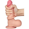 Фаллоимитатор реалистичный с двойной плотностью Sliding-Skin Lovetoy, на присоске, бежевый, 19.5 х 3.6 см фото №7 — секс игрушки: Украина, NO TABOO