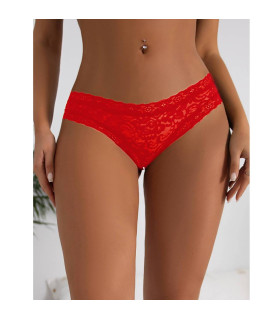 Трусики з бантиками Star Night Sexy Lace XS-S, мереживні, червоні - No Taboo