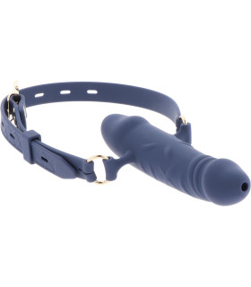 Кляп у вигляді пеніса Taboom Silicone Supreme, силіконовий, синій, 3.5 см - No Taboo