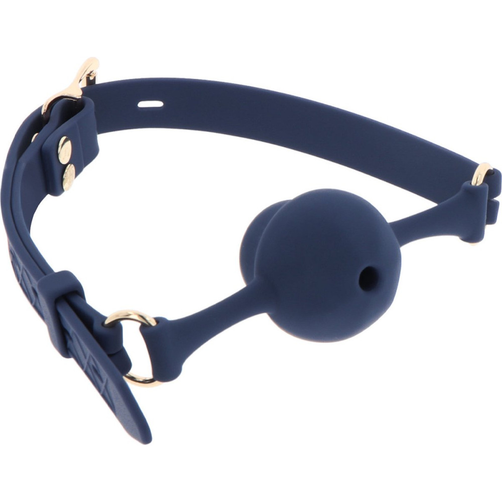 Кляп-шарик Taboom Silicone Supreme, силиконовый, синий, 4.3 см, фото №2 — секс шоп Украина, NO TABOO
