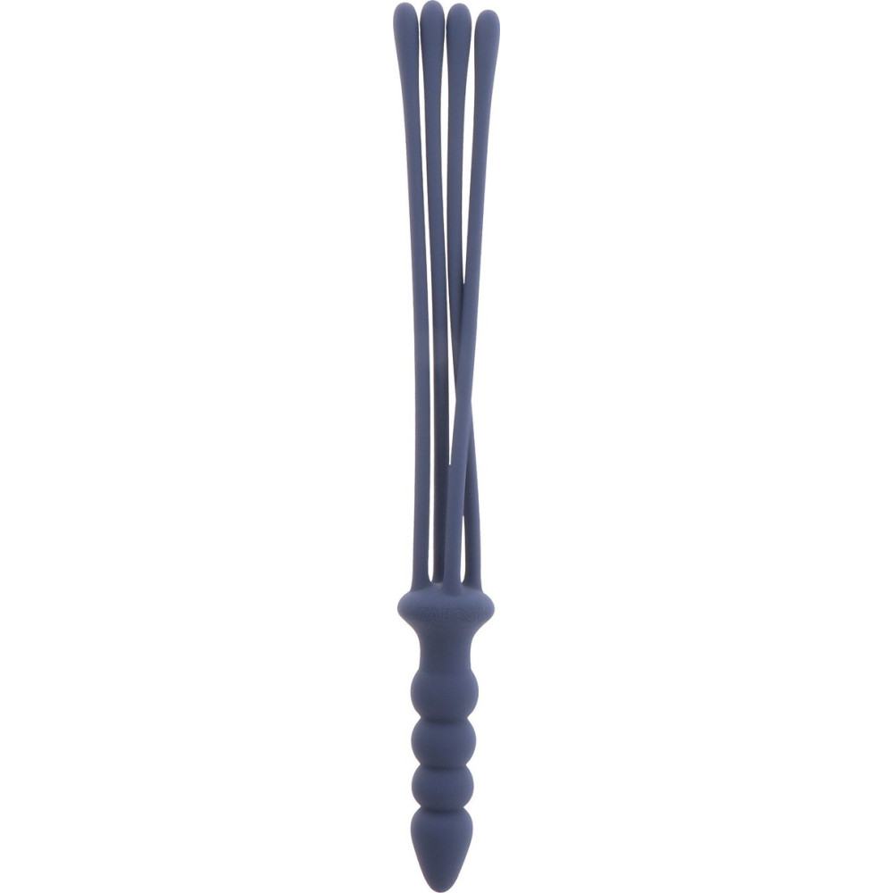 Флоггер с ручкой в виде анальной пробки Taboom Silicone Supreme, силиконовый, синий, фото №6 — секс шоп Украина, NO TABOO