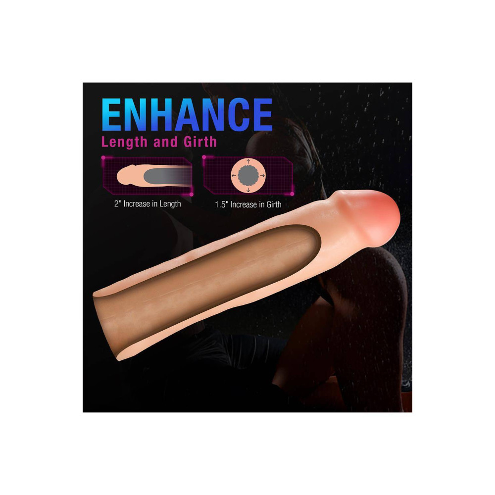Насадка на пенис Blush Performance Plus удлиняющая, бежевая, 21.6 х 5 см фото №9 — секс игрушки: Украина, NO TABOO