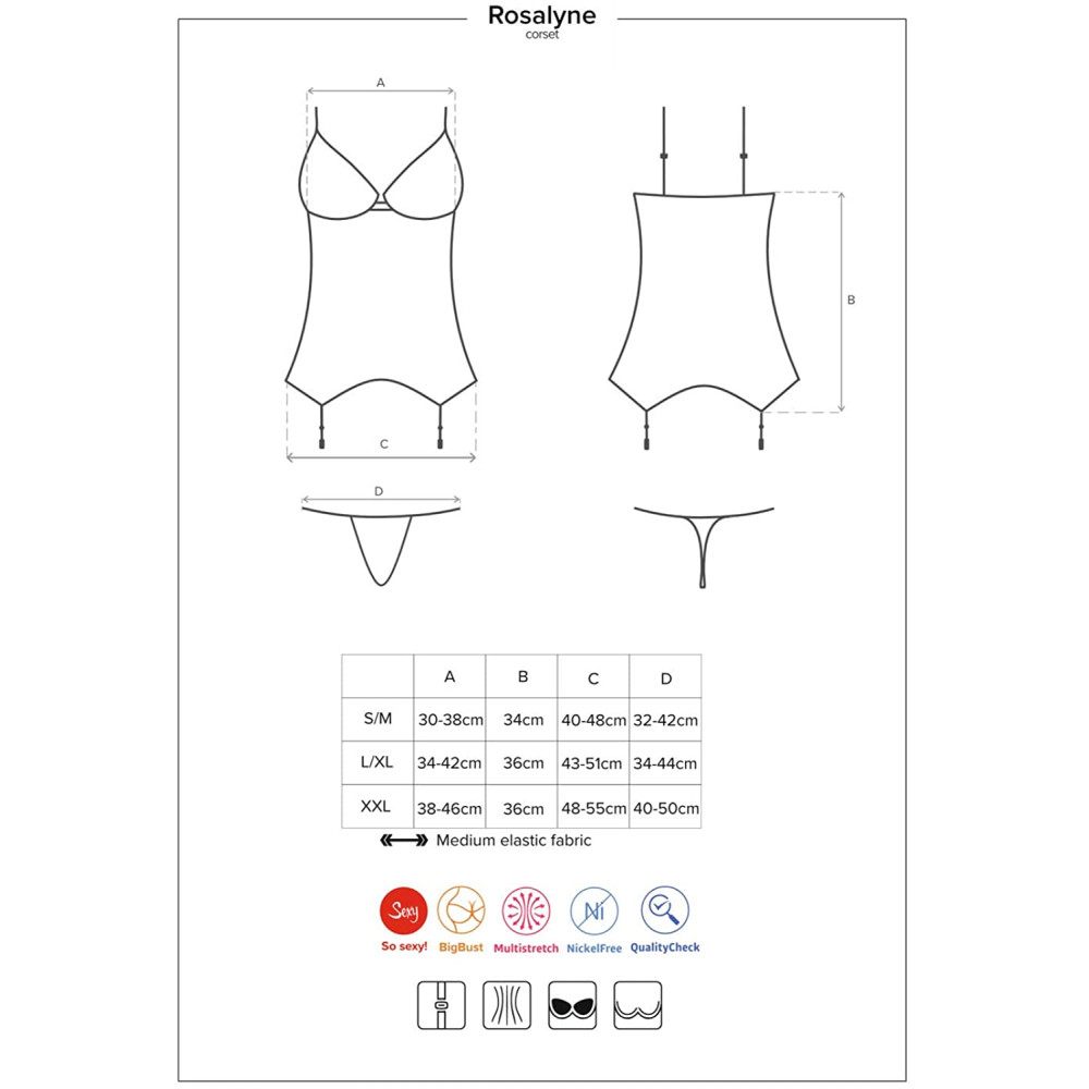 Корсет сексуальный с кружевным лифом, красный, L/XL, фото №6 — секс шоп Украина, NO TABOO