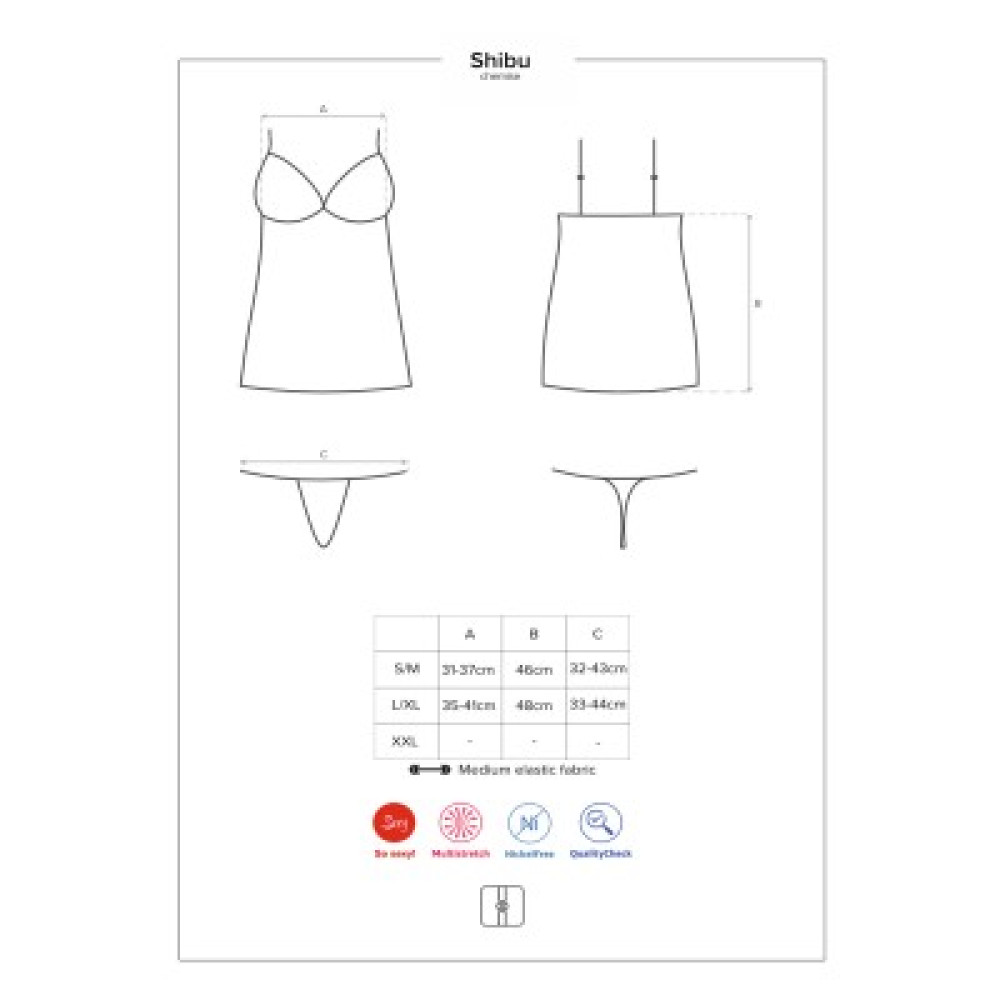 Сорочка эротическая полупрозрачная, L/XL, фото №7 — секс шоп Украина, NO TABOO