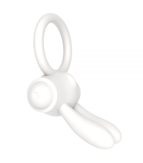 Эрекционное кольцо с вибропулей Lovetoy, белое, 7.5 х 2.5 см - No Taboo