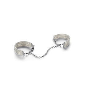 Браслеты-наручники Bijoux Indiscrets жемчужные, белые - No Taboo