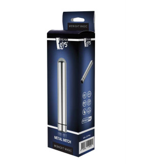Вібратор металевий Dream Toys Midnight Magic Metal Mitch, срібний, 11.5 х 1.9 см - No Taboo