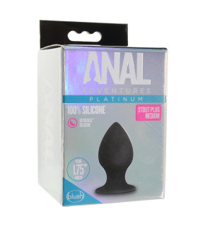 Анальная пробка Anal Adventures, черная, размер M, 7.6 х 4 см - No Taboo
