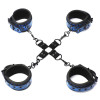 Крестовина с фиксаторами для рук и ног Whipsmart Deluxe Hogtie, синий, фото №1 — секс шоп Украина, NO TABOO