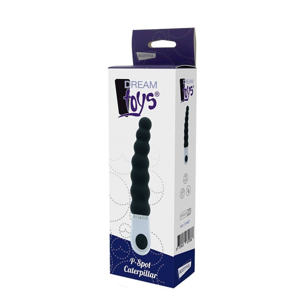 Анальна цепочка Dream Toys Essentials P-Spot Caterpillar с вибрацией, черный, 15 х 2.5 см фото №2 — секс игрушки: Украина, NO TABOO