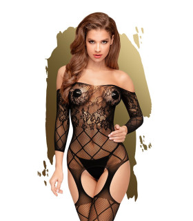 Сексуальний бодістокінг Penthouse з мереживом, чорний, S-L - No Taboo
