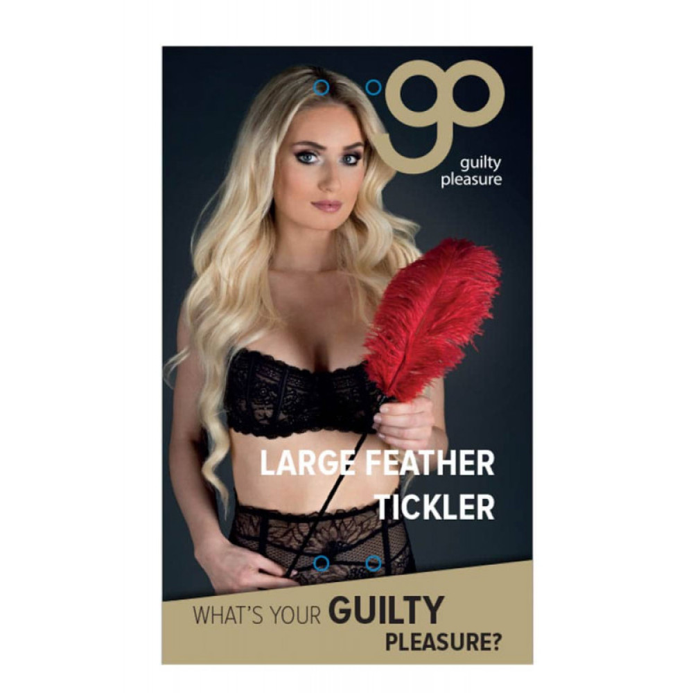 Перо на длинной ручке Guilty Pleasure, красное, 73 см , фото №0 — секс шоп Украина, NO TABOO