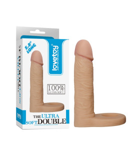 Насадка для двойного проникновения Lovetoy, бежевая, 14.7 х 3.3 см - No Taboo