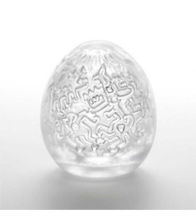 Мастурбатор Tenga Keith Haring Egg Party, прозрачный - No Taboo