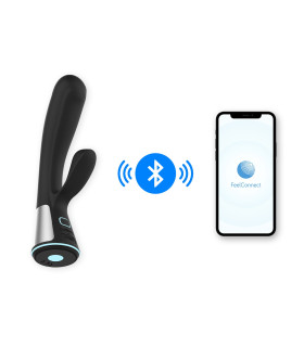 Вибратор-кролик Ohmibod Fuse с интерактивным подключением, черный, 18 х 3.4 см - No Taboo