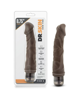 Вібратор реалістичний Dr. Skin, коричневий, 20.3 х 2.5 см - No Taboo