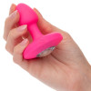 Анальная пробка с вибрацией CalExotics Cheeky Gems, с кристаллом, розовая, 5 х 2.5 см фото №2 — секс игрушки: Украина, NO TABOO