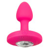 Анальная пробка с вибрацией CalExotics Cheeky Gems, с кристаллом, розовая, 5 х 2.5 см фото №3 — секс игрушки: Украина, NO TABOO