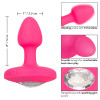 Анальная пробка с вибрацией CalExotics Cheeky Gems, с кристаллом, розовая, 5 х 2.5 см фото №6 — секс игрушки: Украина, NO TABOO