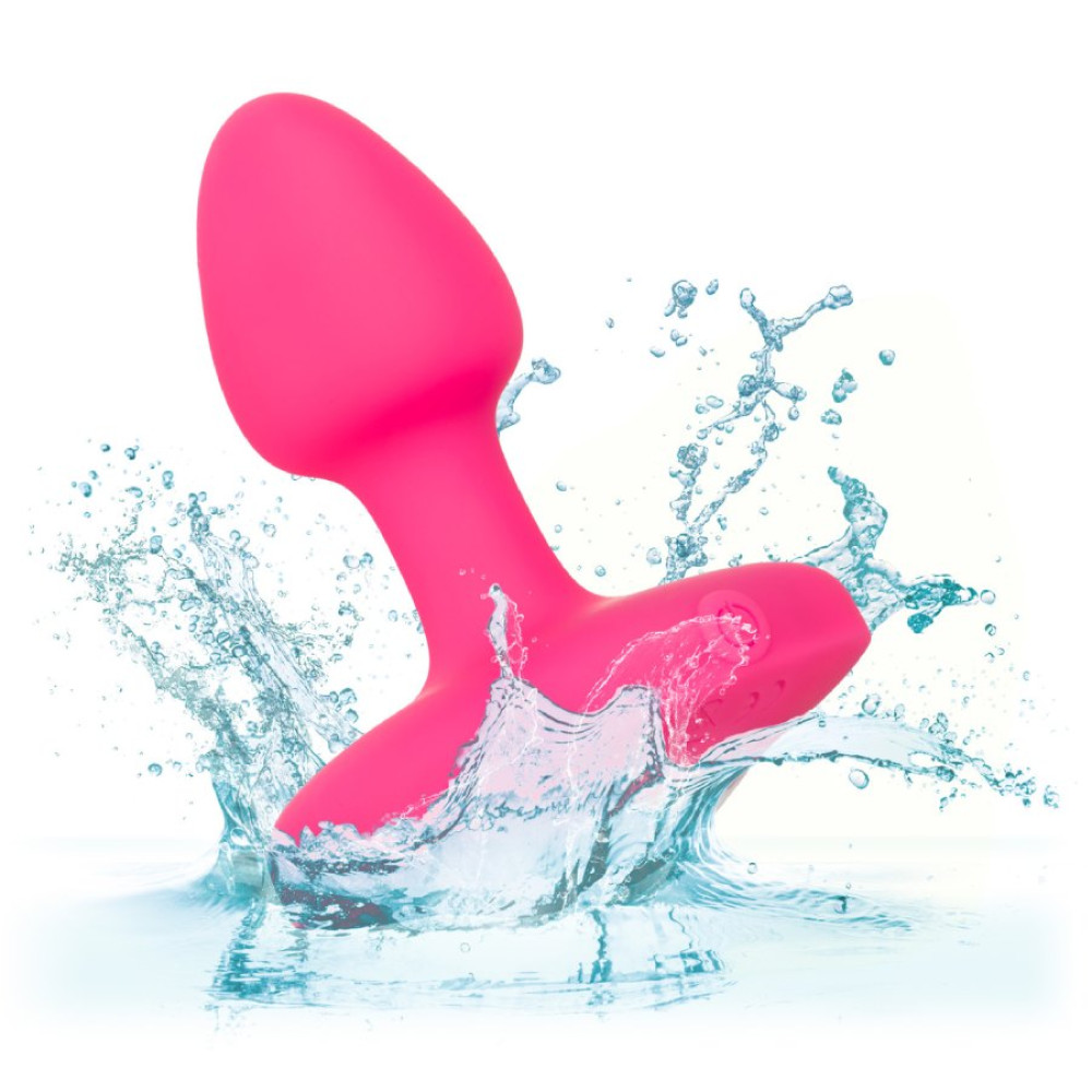 Анальная пробка с вибрацией CalExotics Cheeky Gems, с кристаллом, розовая, 5 х 2.5 см фото №9 — секс игрушки: Украина, NO TABOO