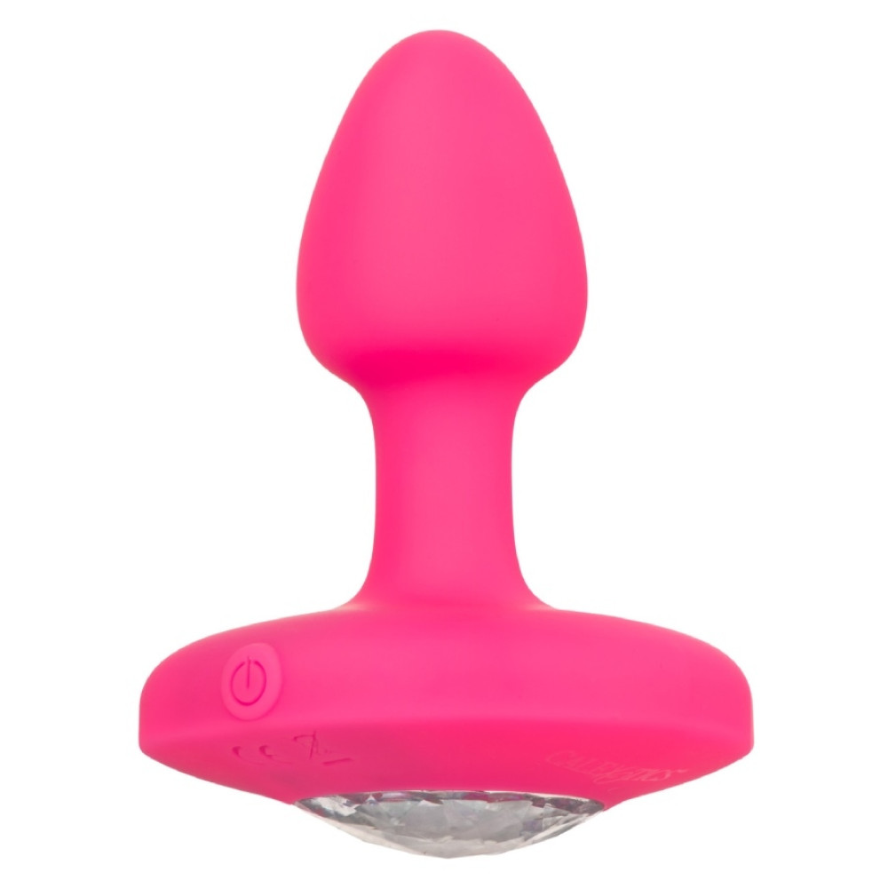 Анальная пробка с вибрацией CalExotics Cheeky Gems, с кристаллом, розовая, 5 х 2.5 см фото №10 — секс игрушки: Украина, NO TABOO