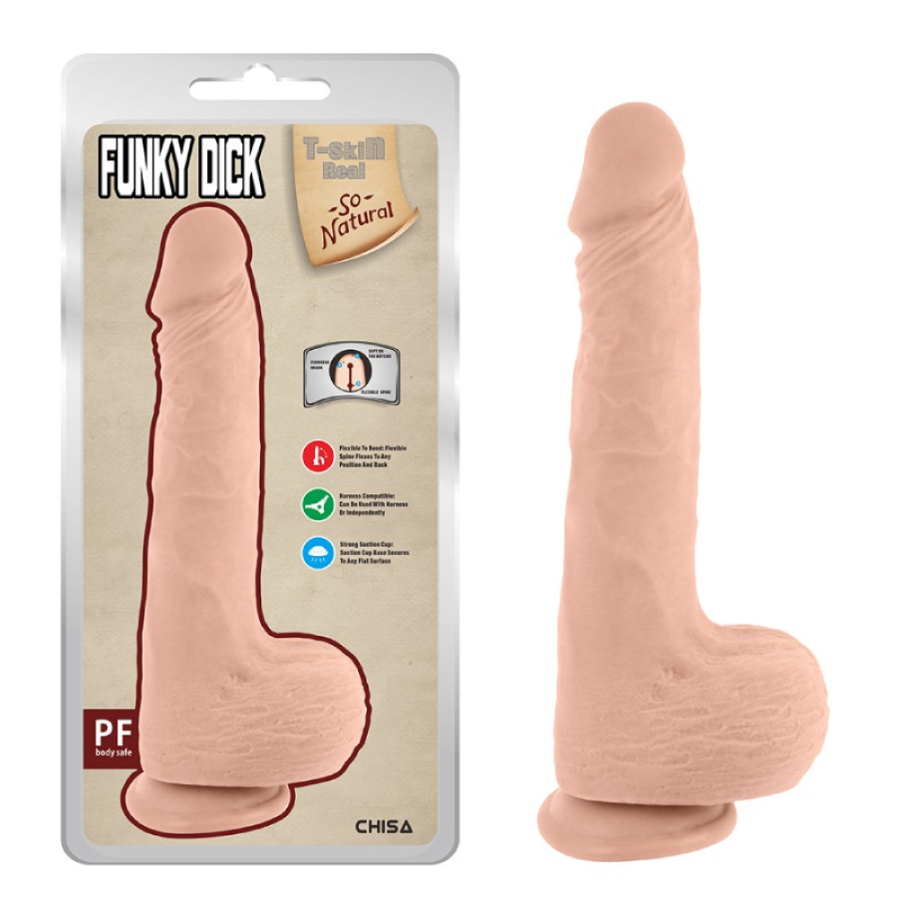 Фаллоимитатор реалистичный Chisa Fanky Dick на присоске, бежевый, 25.5 х 4.4 см фото №0 — секс игрушки: Украина, NO TABOO