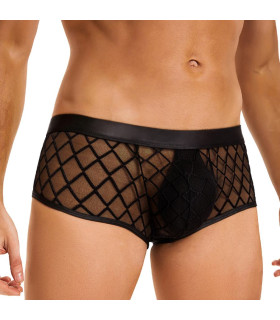 Трусы мужские Star Night Sheer Boxer, с сеточкой, черные, S - No Taboo