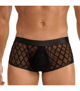 Трусы мужские Star Night Sheer Boxer, с сеточкой, черные, S - No Taboo