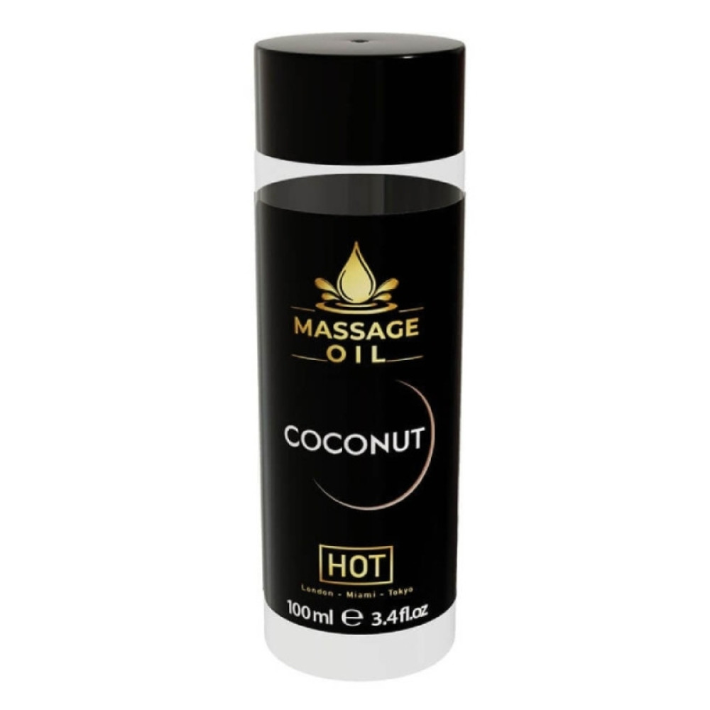 Массажное масло HOT Massage Oil Coconut с ароматом кокоса, 100 мл, фото №0 — секс шоп Украина, NO TABOO
