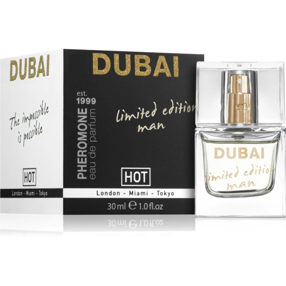 Туалетная вода для мужчин HOT Dubai Limited Edition, с феромонами, 30 мл, фото №0 — секс шоп Украина, NO TABOO