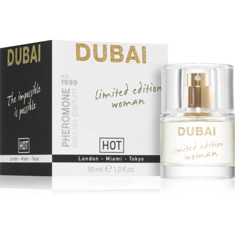 Туалетная вода для женщин HOT Dubai Limited Edition, с феромонами, 30 мл, фото №0 — секс шоп Украина, NO TABOO